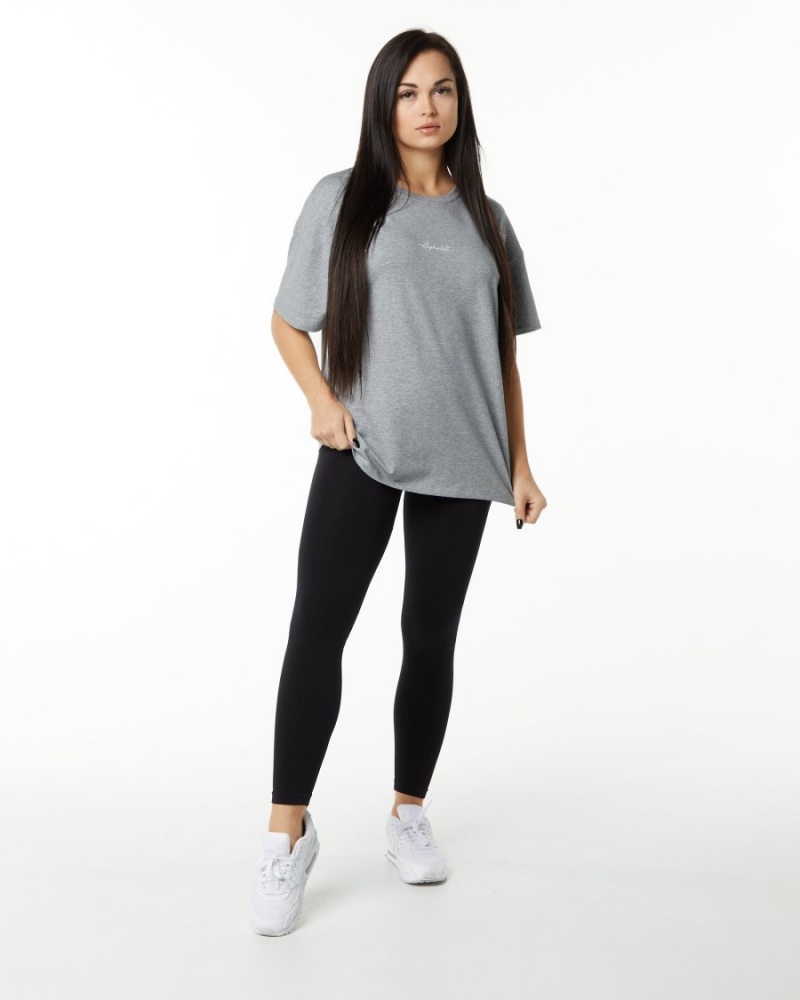 Camisas Alphalete Signature Oversized Tee Mujer Gris | LYMPTO-162