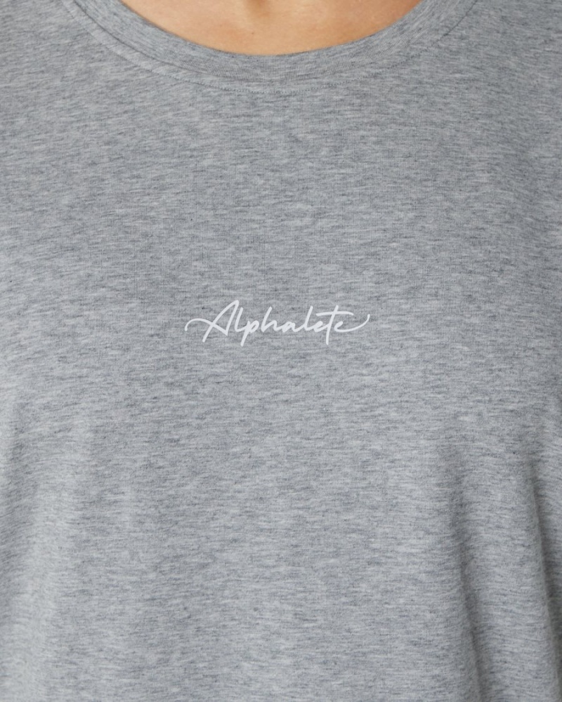 Camisas Alphalete Signature Oversized Tee Mujer Gris | LYMPTO-162