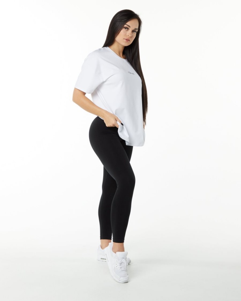 Camisas Alphalete Signature Oversized Tee Mujer Blancas | BNATQJ-463