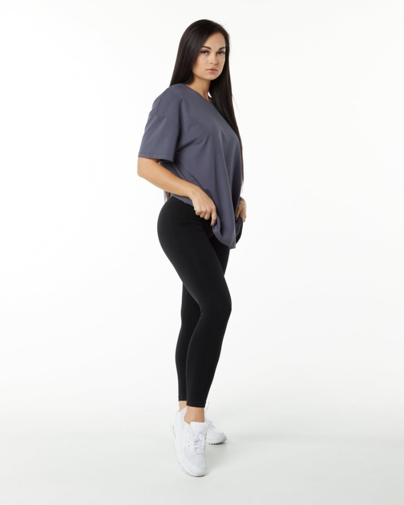 Camisas Alphalete Signature Oversized Tee Mujer Moradas | FHVKEI-327