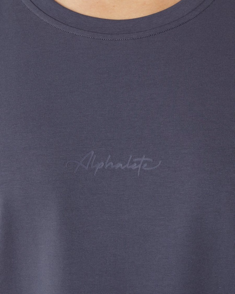 Camisas Alphalete Signature Oversized Tee Mujer Moradas | FHVKEI-327