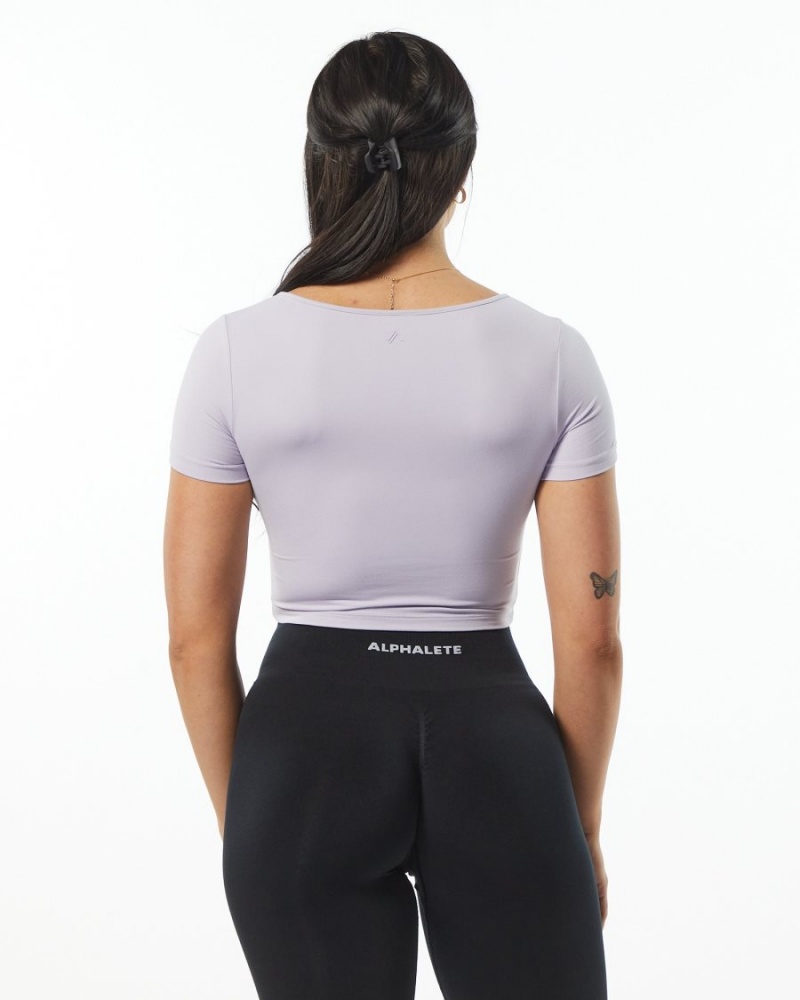 Camisas Alphalete Ultrasoft Pinnacle Tee Mujer Lilac | UJLPNG-703