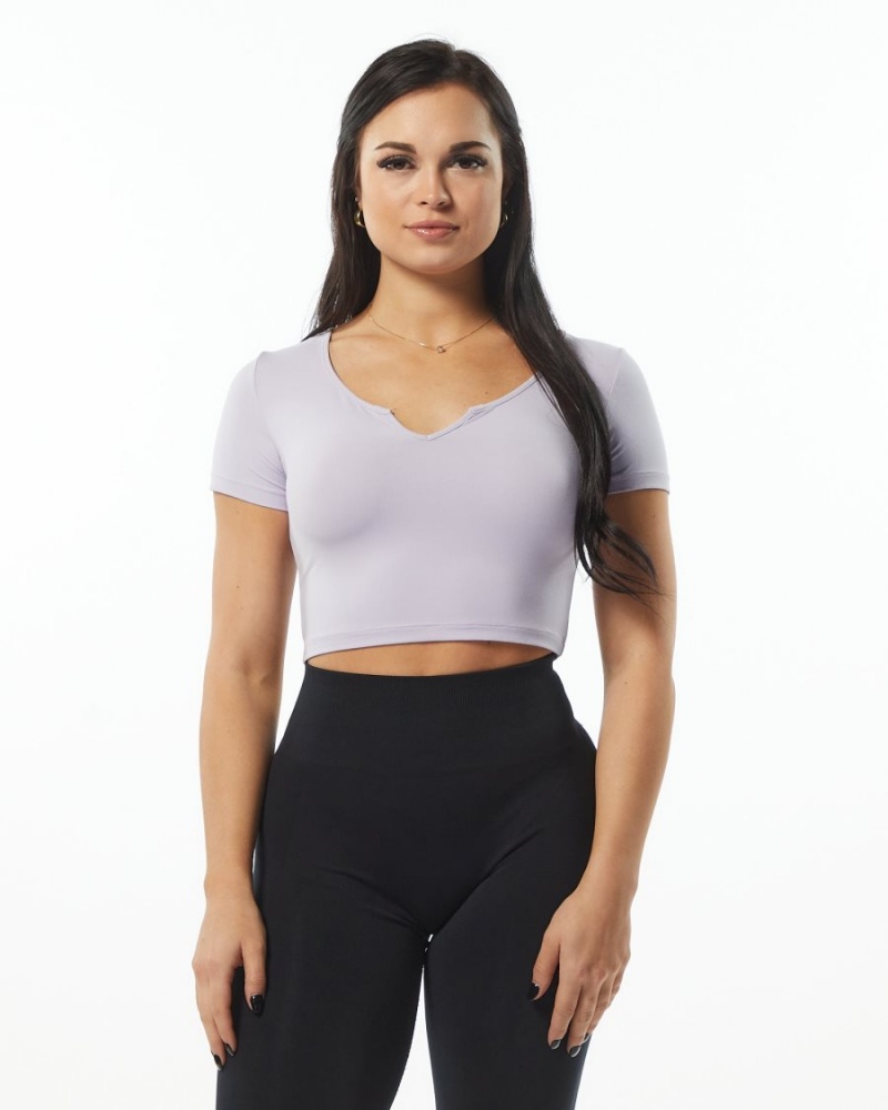 Camisas Alphalete Ultrasoft Pinnacle Tee Mujer Lilac | UJLPNG-703