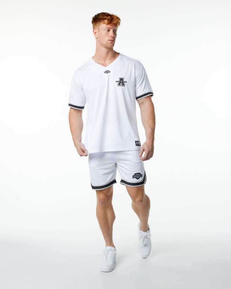 Camisas Alphalete Varsity NFL Jersey Hombre Blancas | MXARPK-126