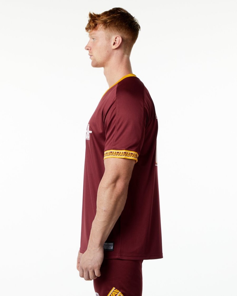 Camisas Alphalete Varsity NFL Jersey Hombre Crimson | JZPTAS-790