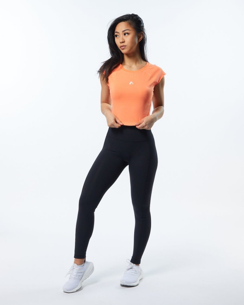 Camisas Alphalete Velocity Crop Tee Mujer Electric Peach | JCQWKT-913