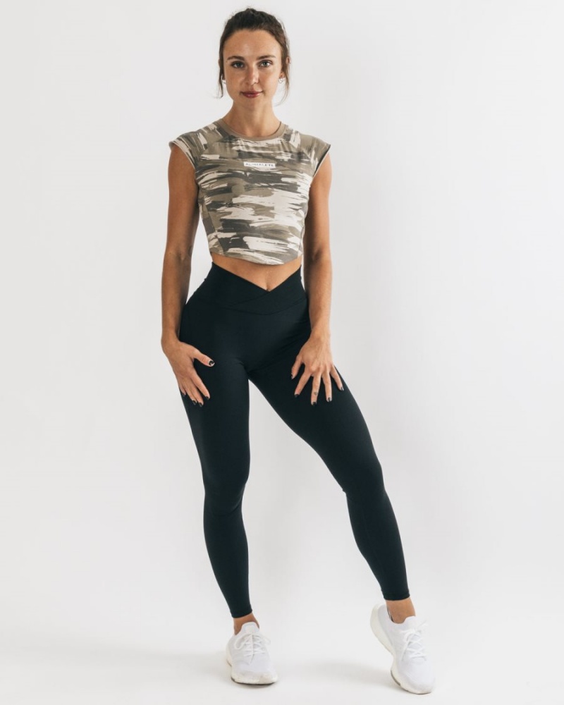 Camisas Alphalete Velocity Crop Tee Mujer Camuflaje | EOVAKR-078