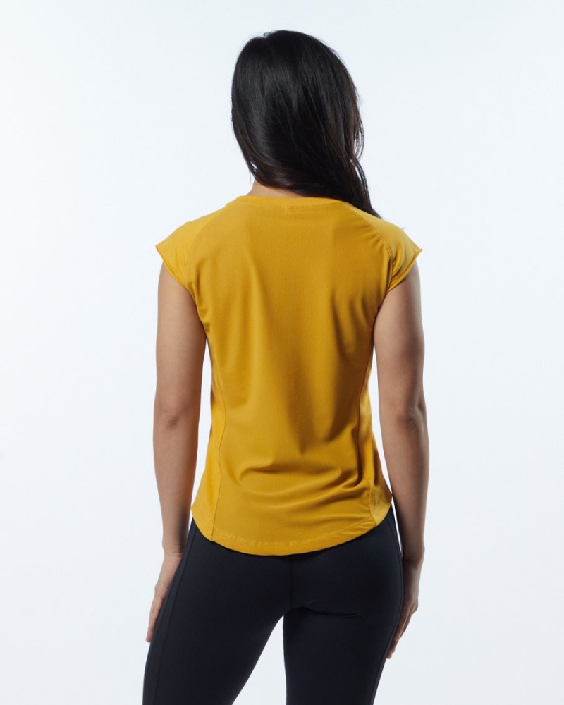 Camisas Alphalete Velocity Tee Mujer Amarillo | APYUMS-987