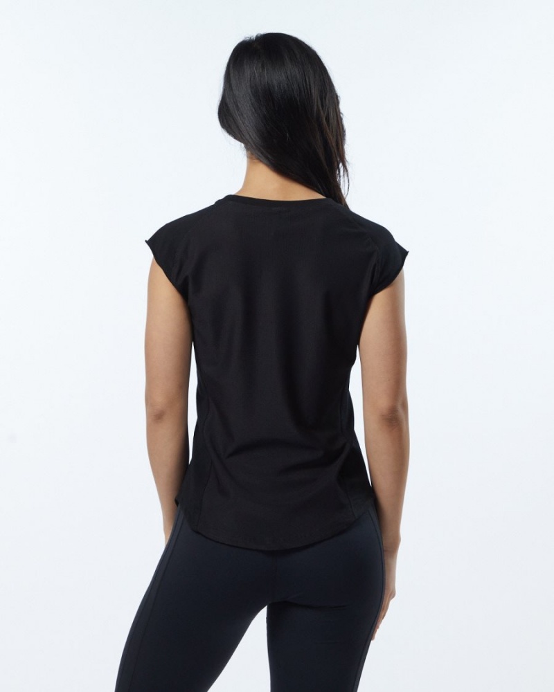 Camisas Alphalete Velocity Tee Mujer Blackout | VGFPXL-281