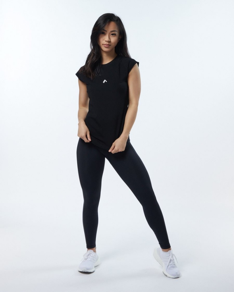 Camisas Alphalete Velocity Tee Mujer Blackout | VGFPXL-281