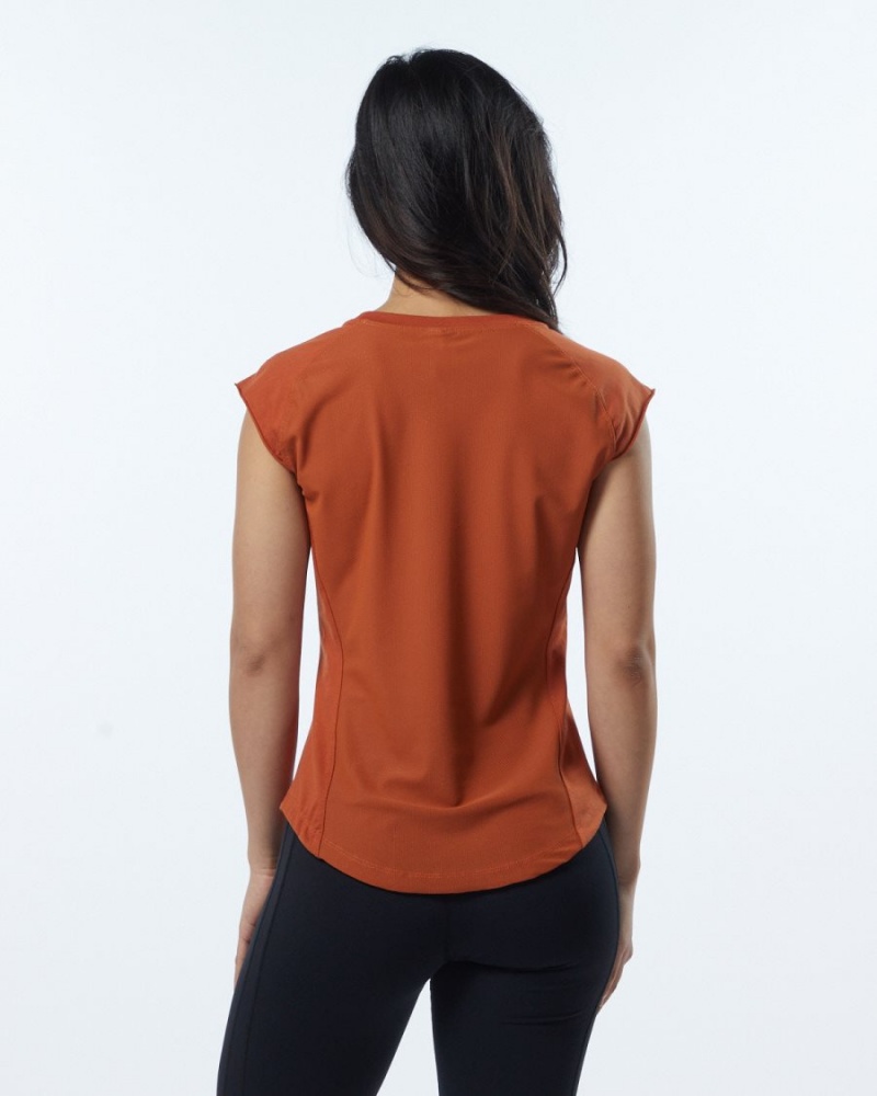 Camisas Alphalete Velocity Tee Mujer Sour Tangerine | WGCTRY-291