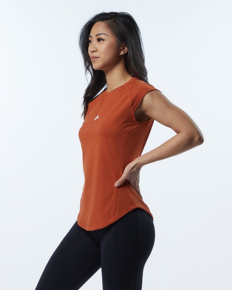 Camisas Alphalete Velocity Tee Mujer Sour Tangerine | WGCTRY-291