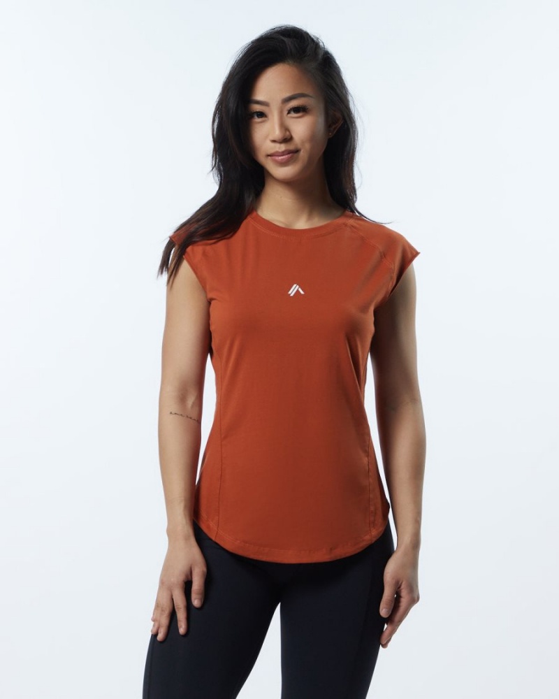 Camisas Alphalete Velocity Tee Mujer Sour Tangerine | WGCTRY-291