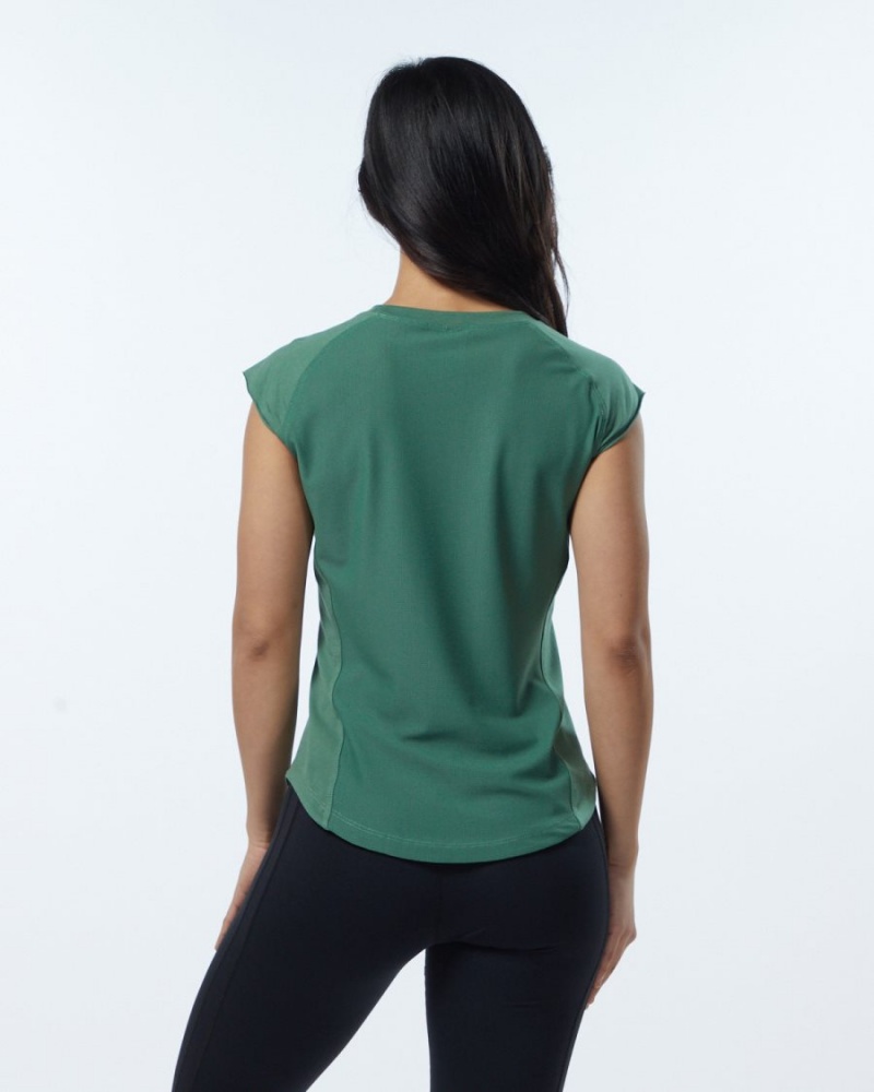 Camisas Alphalete Velocity Tee Mujer Verde | DEMVSQ-987