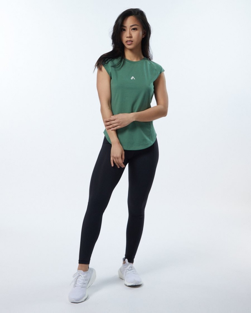 Camisas Alphalete Velocity Tee Mujer Verde | DEMVSQ-987