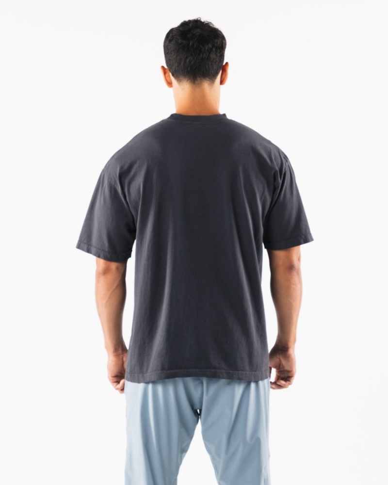 Camisas Alphalete Wolf Head Tee Hombre Azules | RPYXDB-076