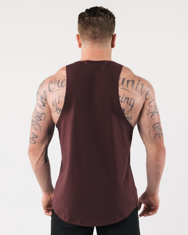 Camiseta Tirantes Alphalete AA Raw Cut Tank Hombre Sangria | VYWRGQ-536