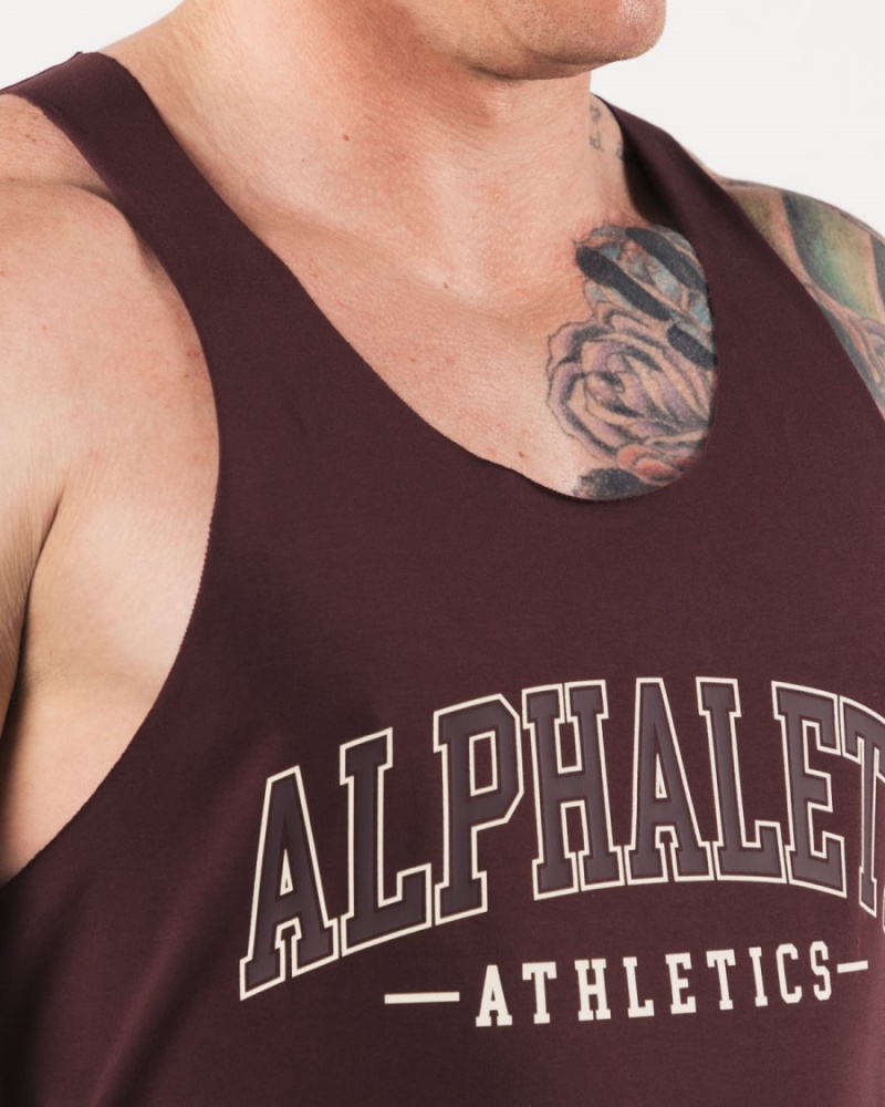 Camiseta Tirantes Alphalete AA Raw Cut Tank Hombre Sangria | VYWRGQ-536