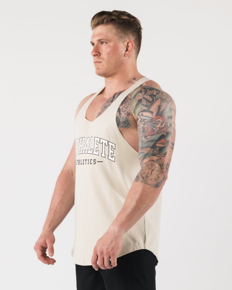 Camiseta Tirantes Alphalete AA Raw Cut Tank Hombre Sea Shell | YJLEIB-159