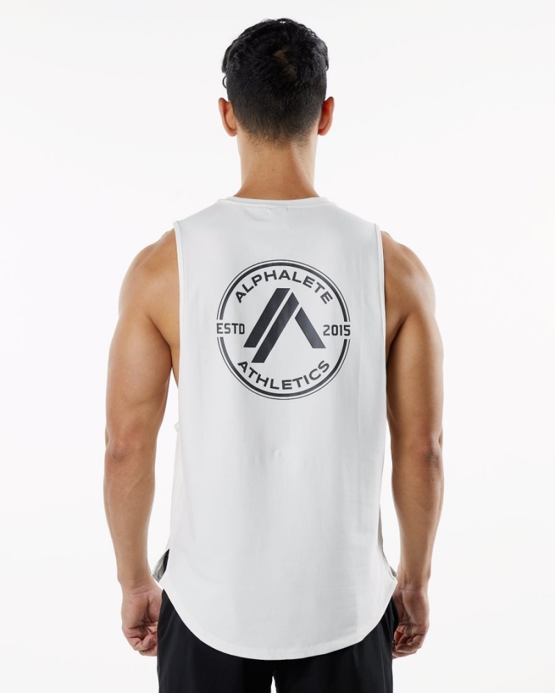 Camiseta Tirantes Alphalete Dynasty Tank Hombre Blancas | RJGBSV-364