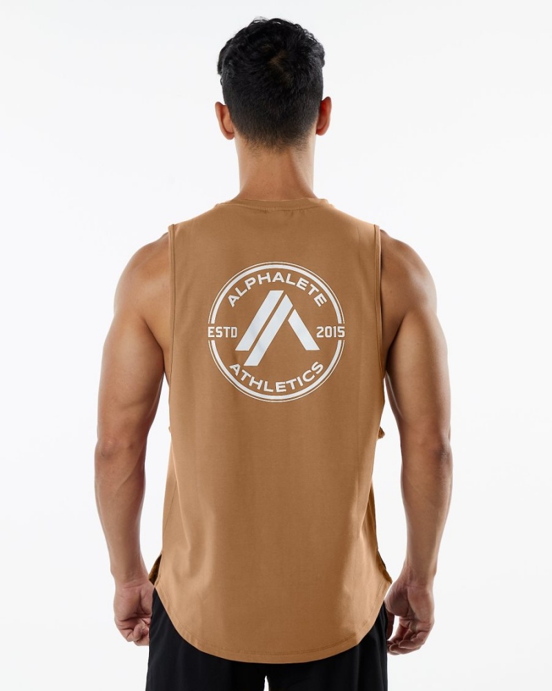 Camiseta Tirantes Alphalete Dynasty Tank Hombre Rust | QAHWBP-517