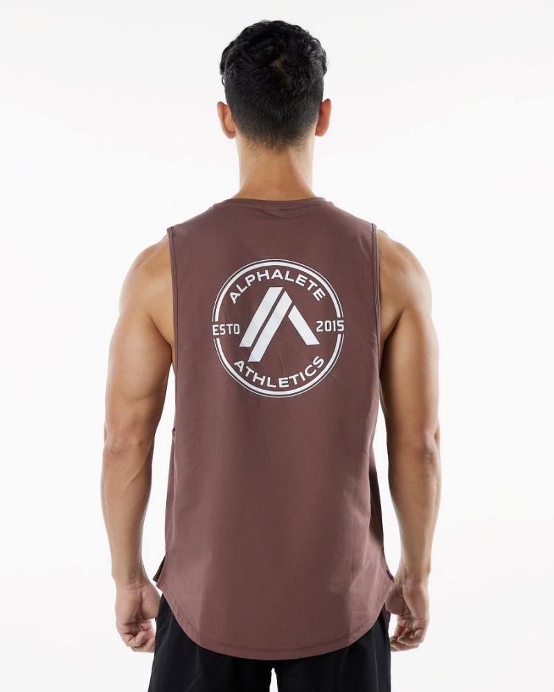 Camiseta Tirantes Alphalete Dynasty Tank Hombre Merlot | TUIDCO-235