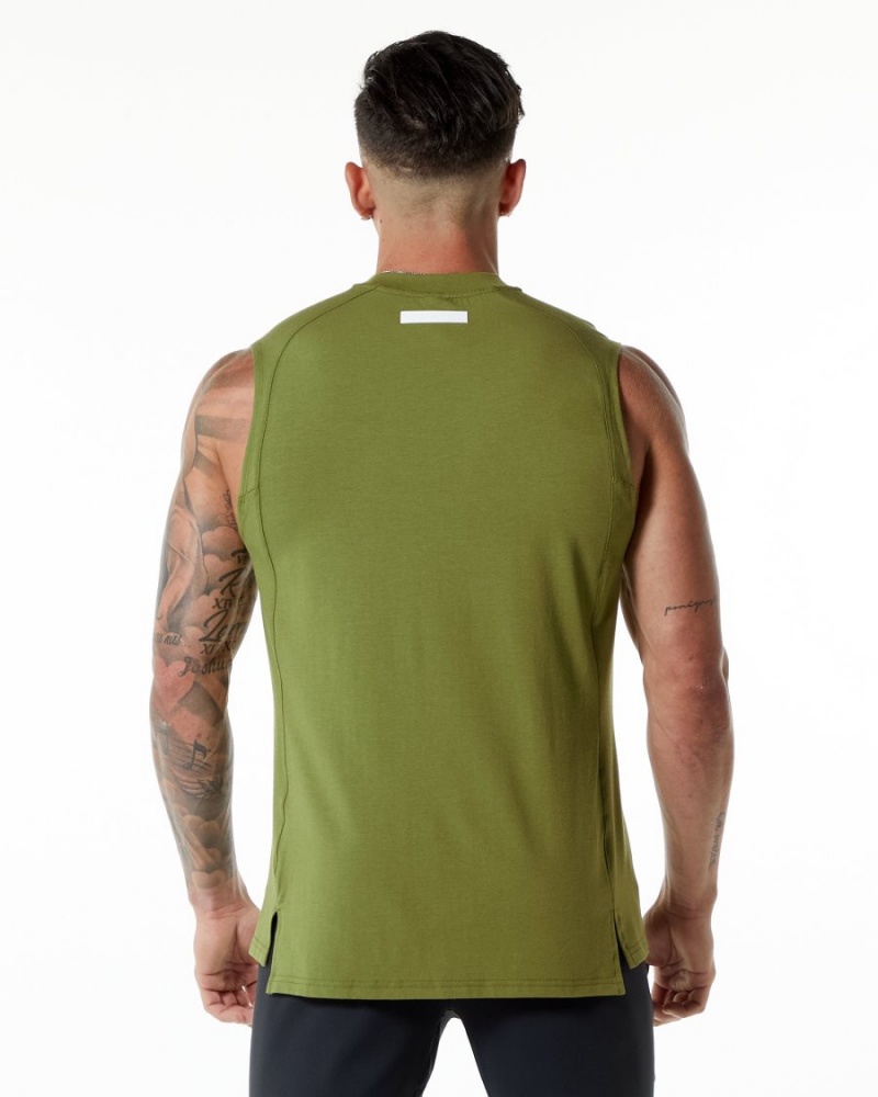 Camiseta Tirantes Alphalete Evo Tank Hombre Verde | PIDSVC-872