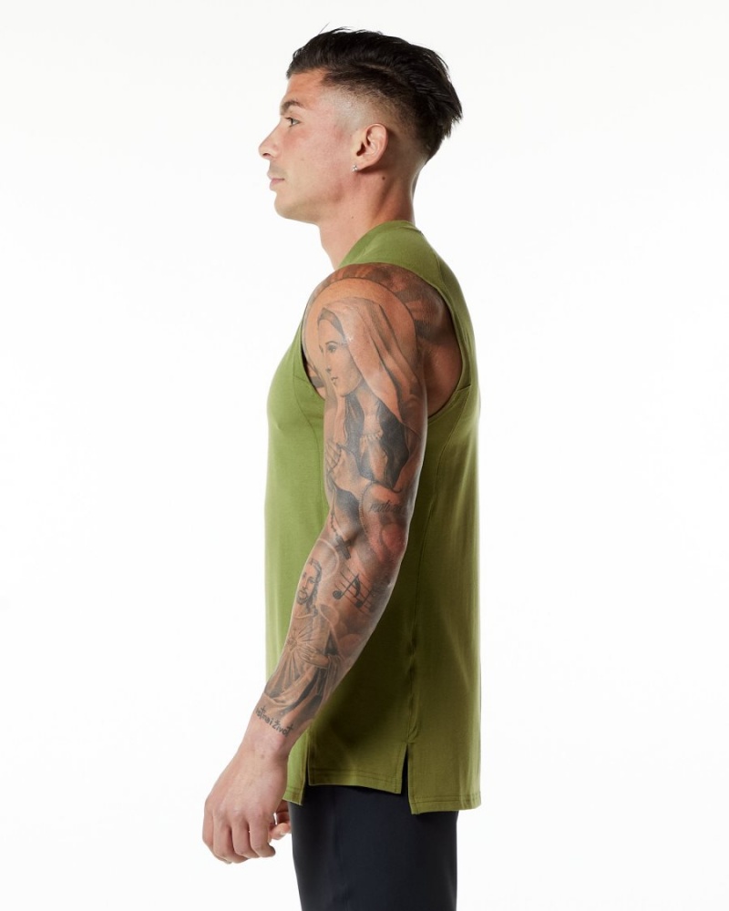 Camiseta Tirantes Alphalete Evo Tank Hombre Verde | PIDSVC-872