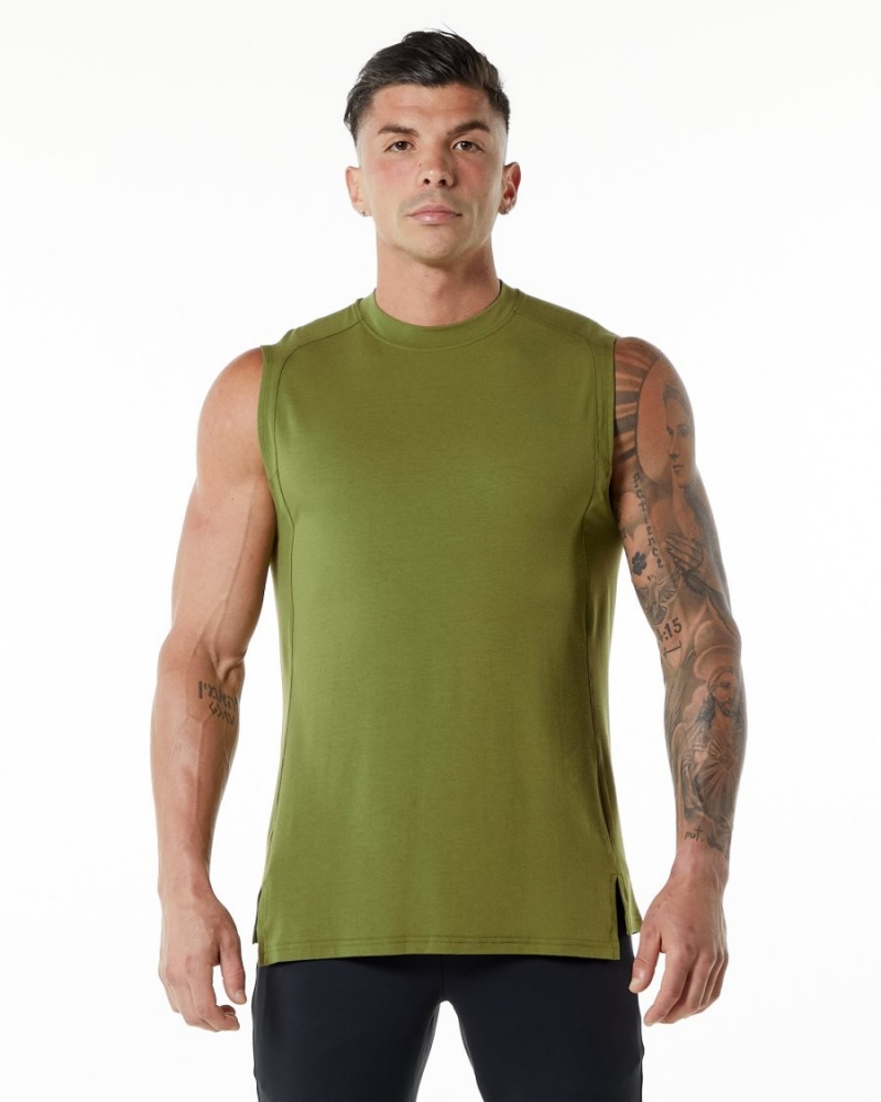 Camiseta Tirantes Alphalete Evo Tank Hombre Verde | PIDSVC-872