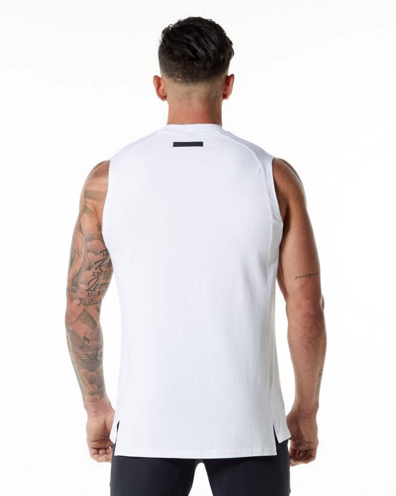 Camiseta Tirantes Alphalete Evo Tank Hombre Blancas | ZSJAKC-241