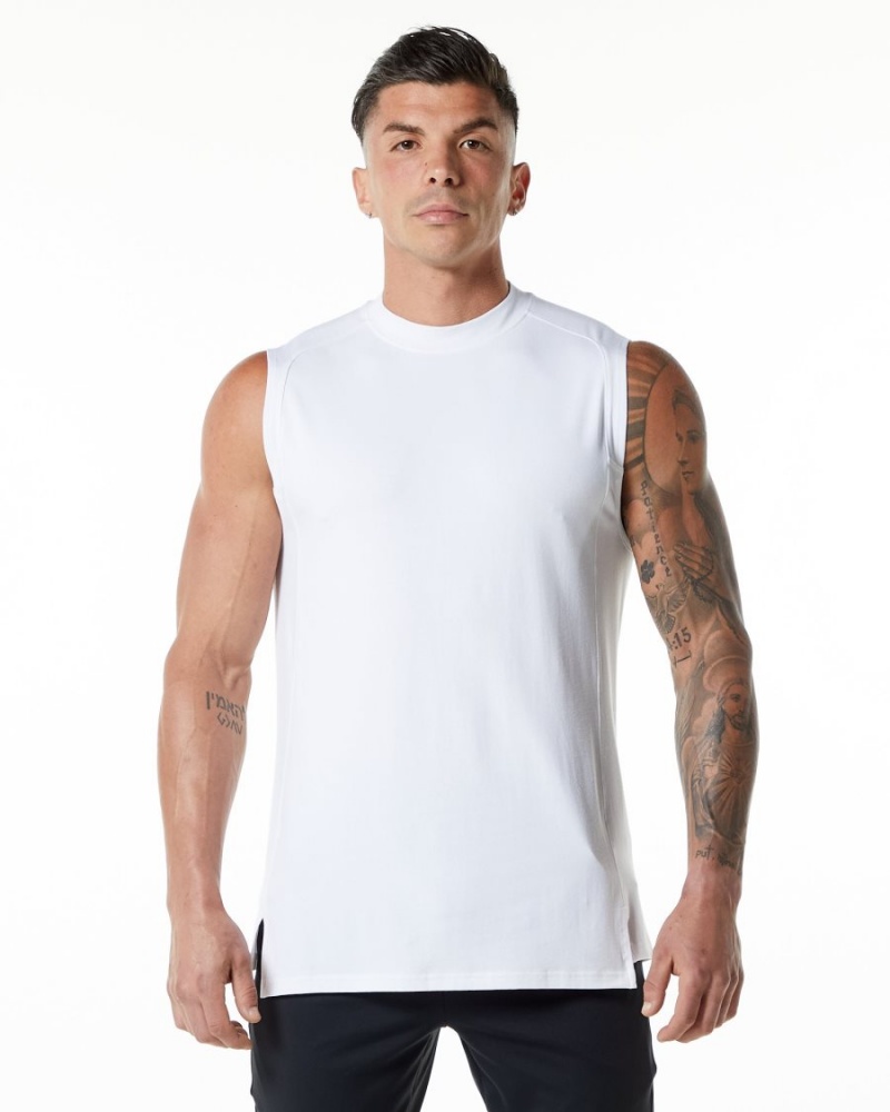 Camiseta Tirantes Alphalete Evo Tank Hombre Blancas | ZSJAKC-241