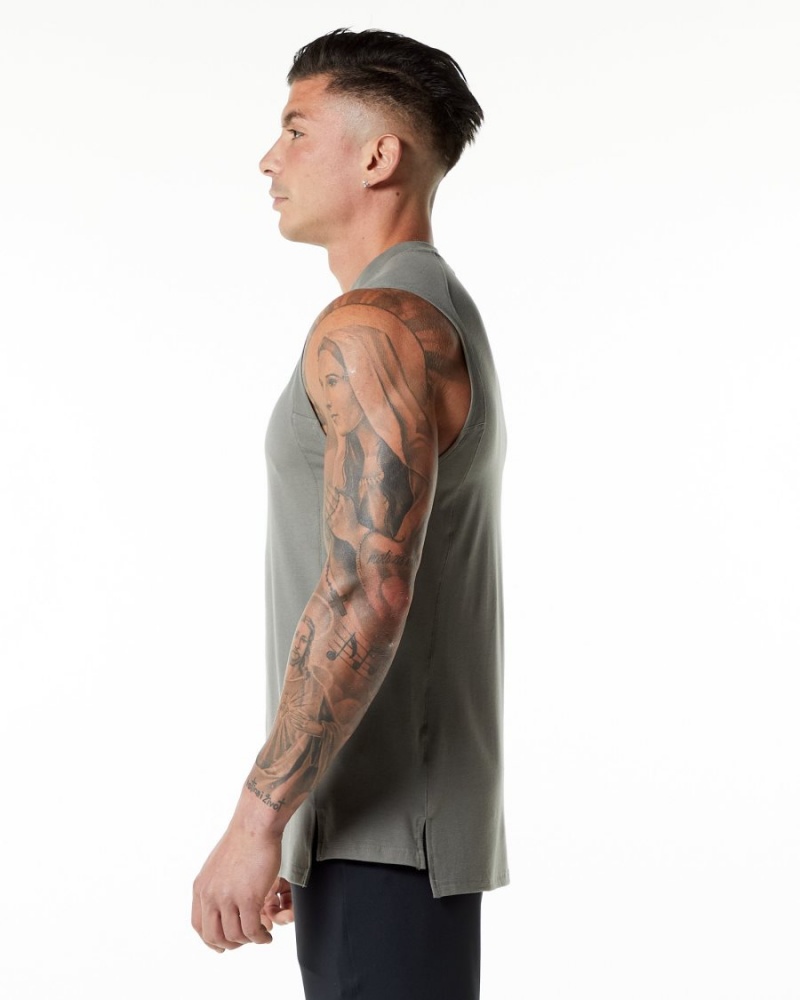 Camiseta Tirantes Alphalete Evo Tank Hombre Gris | JBGRNH-051