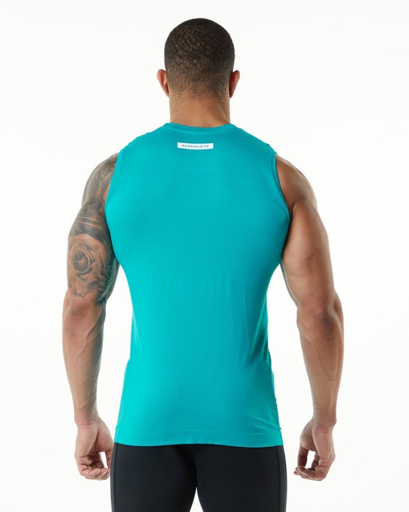 Camiseta Tirantes Alphalete Hero Tank Hombre Ocean | NUZWVJ-906