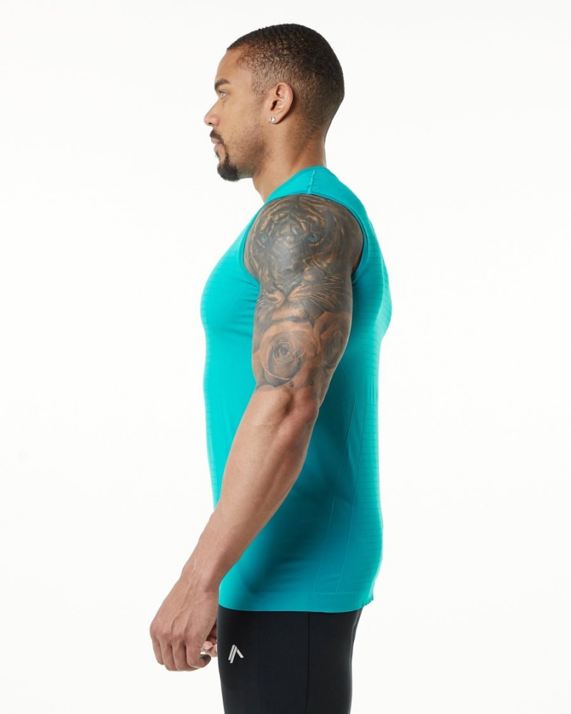 Camiseta Tirantes Alphalete Hero Tank Hombre Ocean | NUZWVJ-906