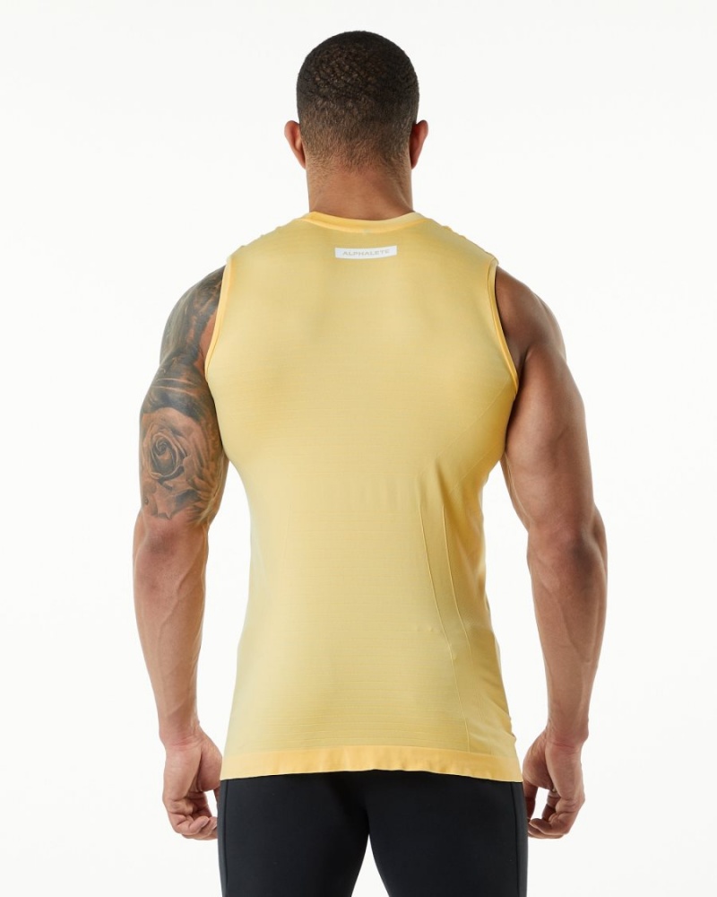 Camiseta Tirantes Alphalete Hero Tank Hombre Faded Honey | NMIWEP-586