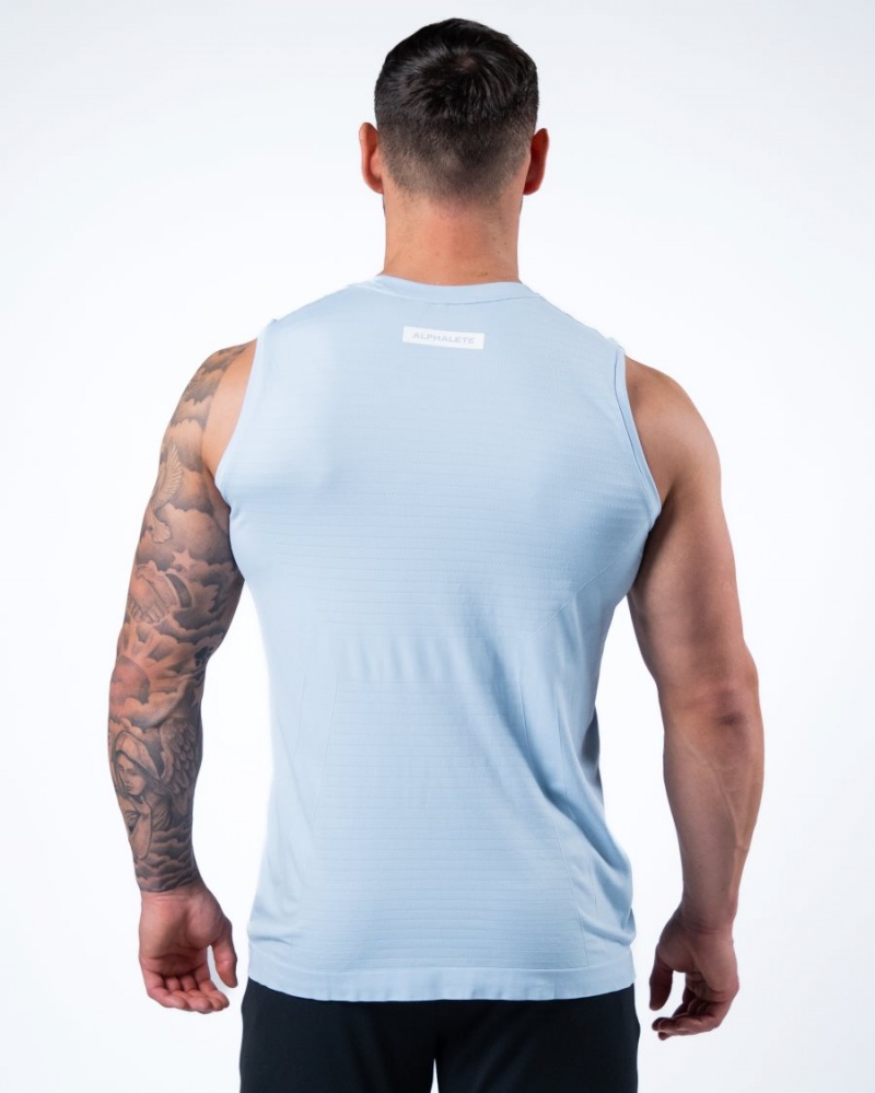 Camiseta Tirantes Alphalete Hero Tank Hombre Azules | LAEGTM-048