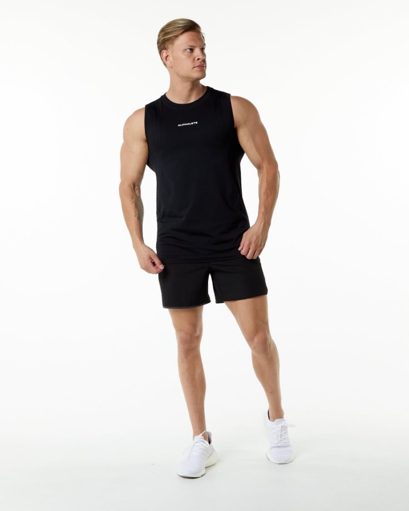 Camiseta Tirantes Alphalete Ozone Tank Hombre Negras | GHDWMZ-985