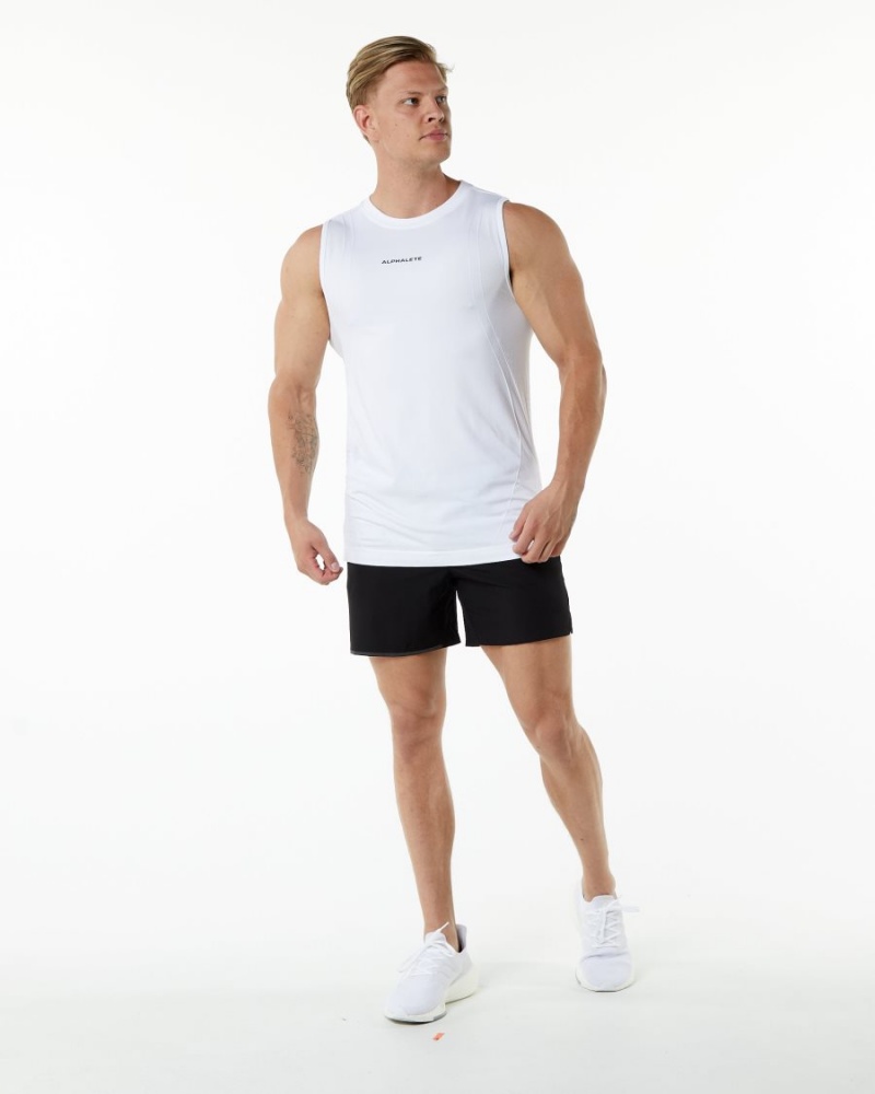 Camiseta Tirantes Alphalete Ozone Tank Hombre Blancas | PGMBWQ-517