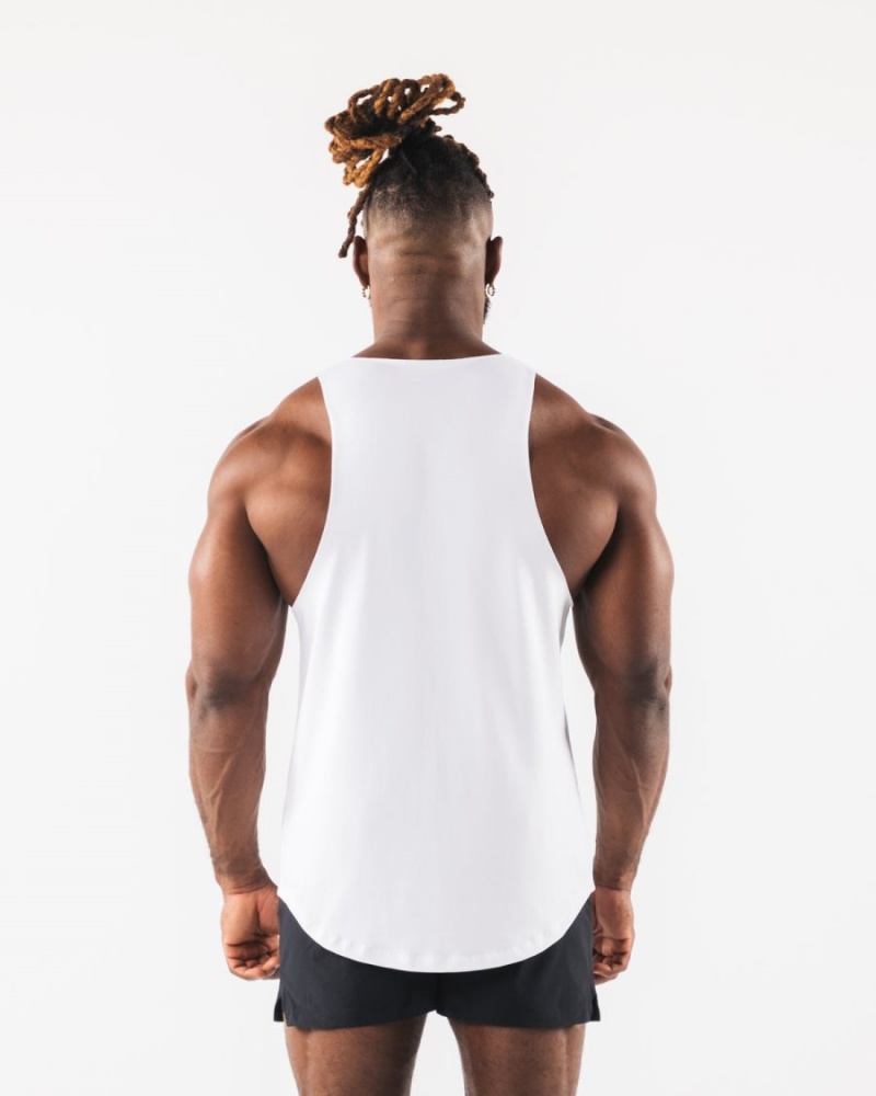 Camiseta Tirantes Alphalete Paisley Print Raw Cut Tank Hombre Blancas | OUWTCY-380