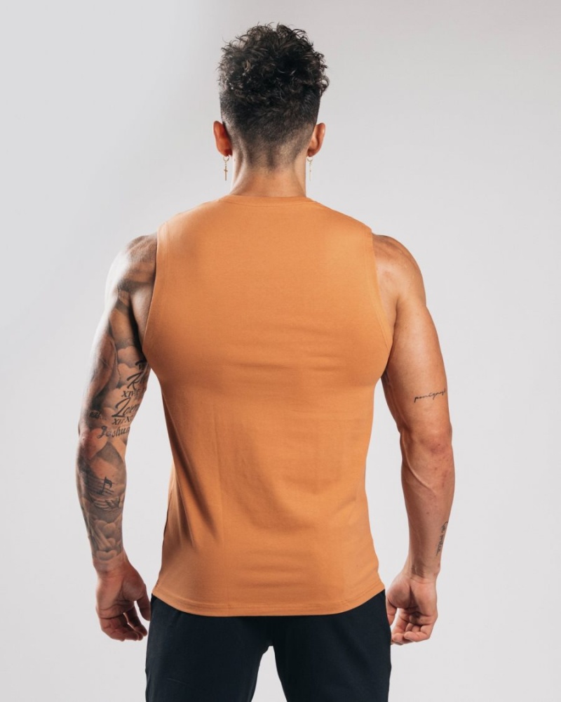 Camiseta Tirantes Alphalete Performance Axis Tank Hombre Clay | BCZJWG-028