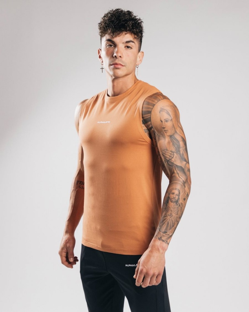 Camiseta Tirantes Alphalete Performance Axis Tank Hombre Clay | BCZJWG-028