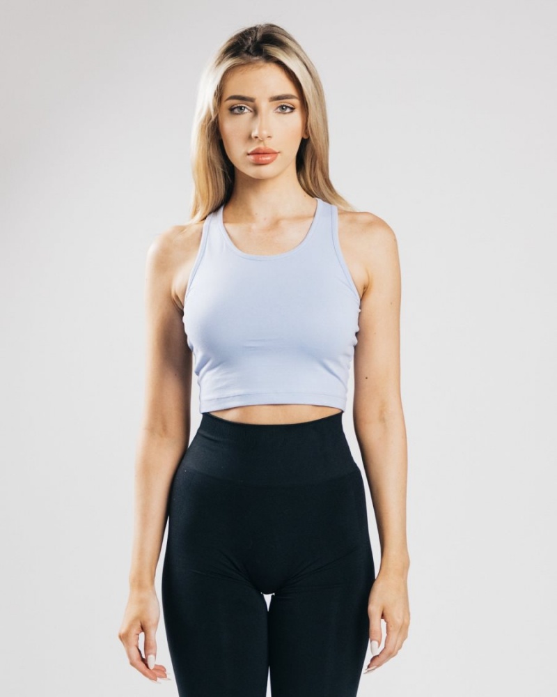 Camiseta sin Manga Alphalete Essential Crop Tank Mujer Azules | ASIYEG-564