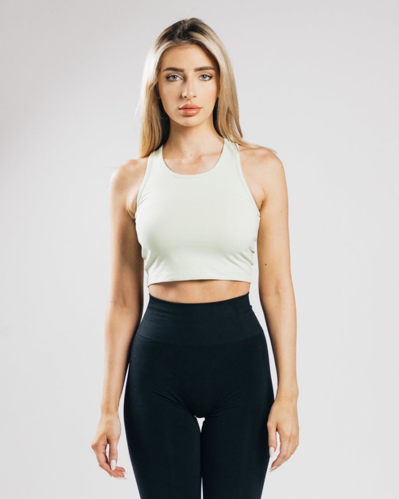 Camiseta sin Manga Alphalete Essential Crop Tank Mujer Frozen Spring | DMLYOI-049