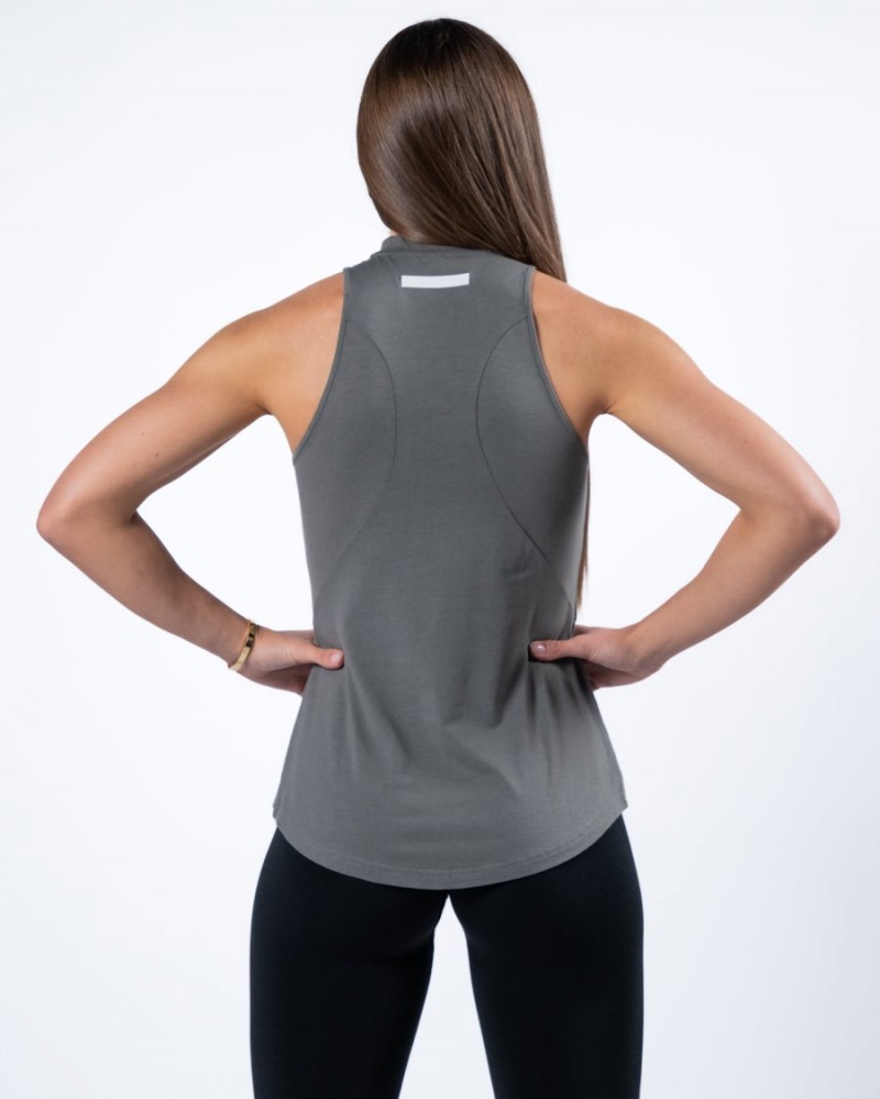 Camiseta sin Manga Alphalete Evo Tank Mujer Gris | ZQNFSV-694