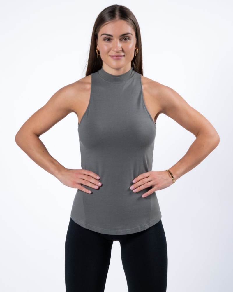 Camiseta sin Manga Alphalete Evo Tank Mujer Gris | ZQNFSV-694