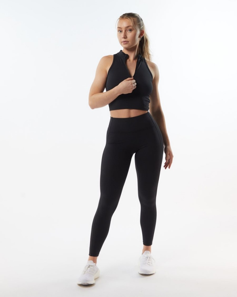 Camiseta sin Manga Alphalete Pulse Zip Tank Mujer Blackout | FCMJVQ-126