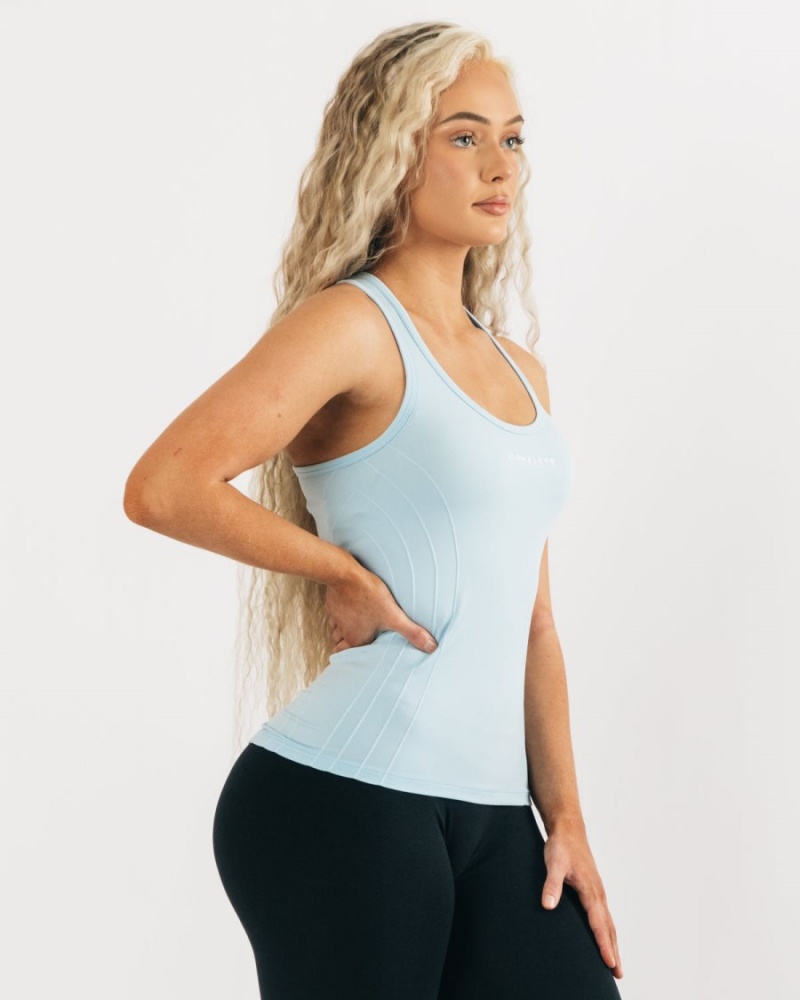 Camiseta sin Manga Alphalete Seamless Tank Mujer Azules | VMZGSK-604