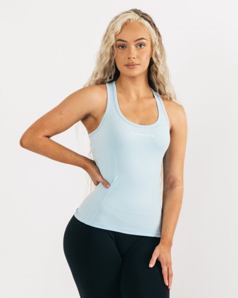 Camiseta sin Manga Alphalete Seamless Tank Mujer Azules | VMZGSK-604