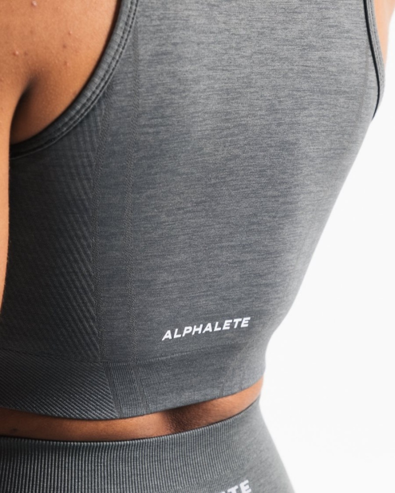 Camiseta sin Manga Alphalete Stratus Crop Tank Mujer Smoke | JLHTKZ-974