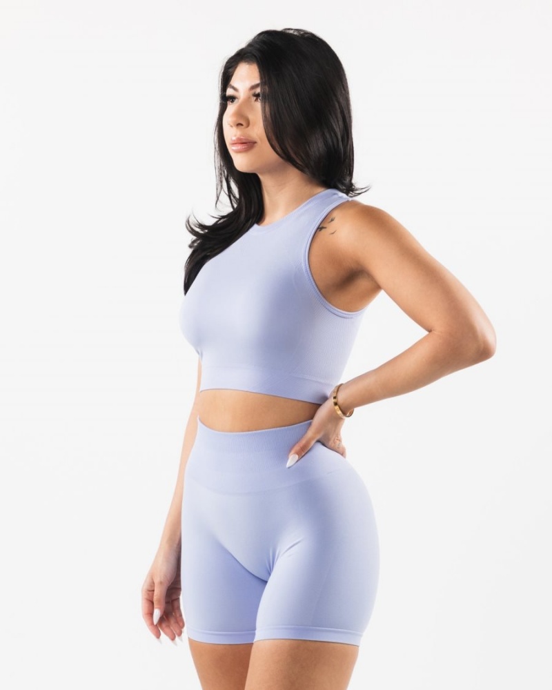 Camiseta sin Manga Alphalete Stratus Crop Tank Mujer Azules | DUVYAK-431